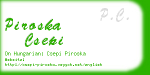 piroska csepi business card